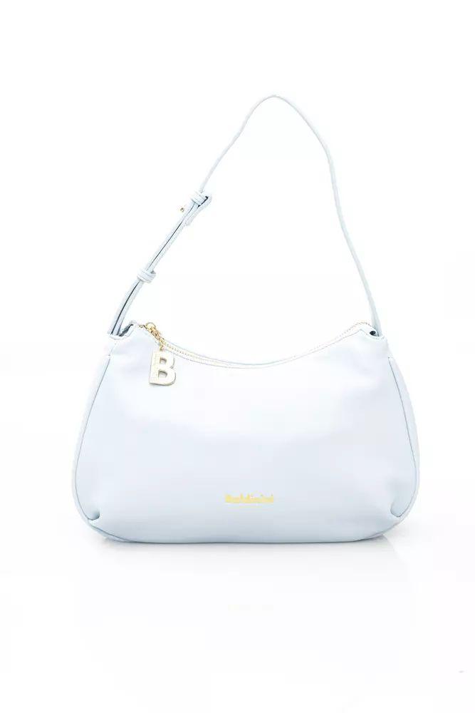 Elegant Light Blue Shoulder Bag with Golden Accents - Divitiae Glamour